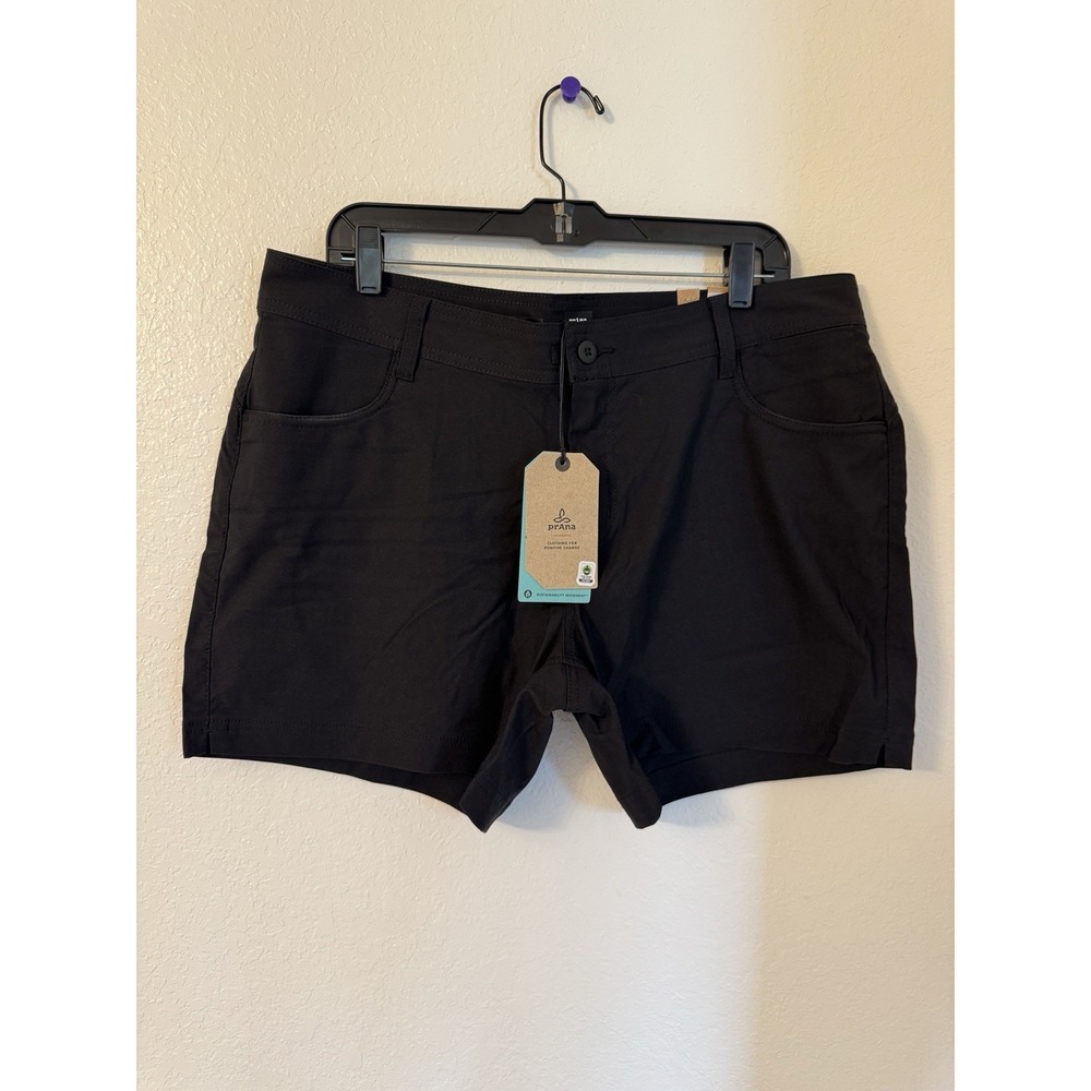 prAna Halle Short II Womens 16 Black ReZion Hiking Athletic Shorts 1971191 NWT